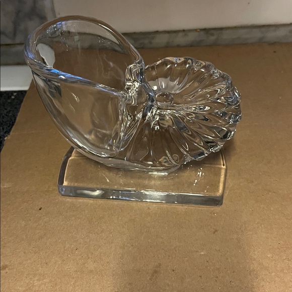 Elegant Clear Glass Nautilus Vase - Picture 3 of 4